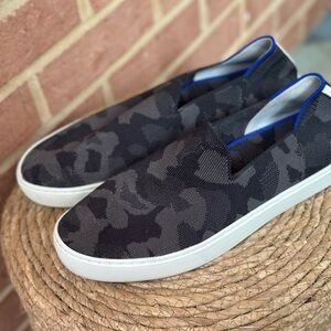Rothy's Black and Gray Camouflage Loafers